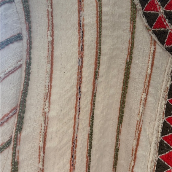 Johnny Was Workshop Cream Jacket with Orange and Green Stripes - Picture 4 of 4